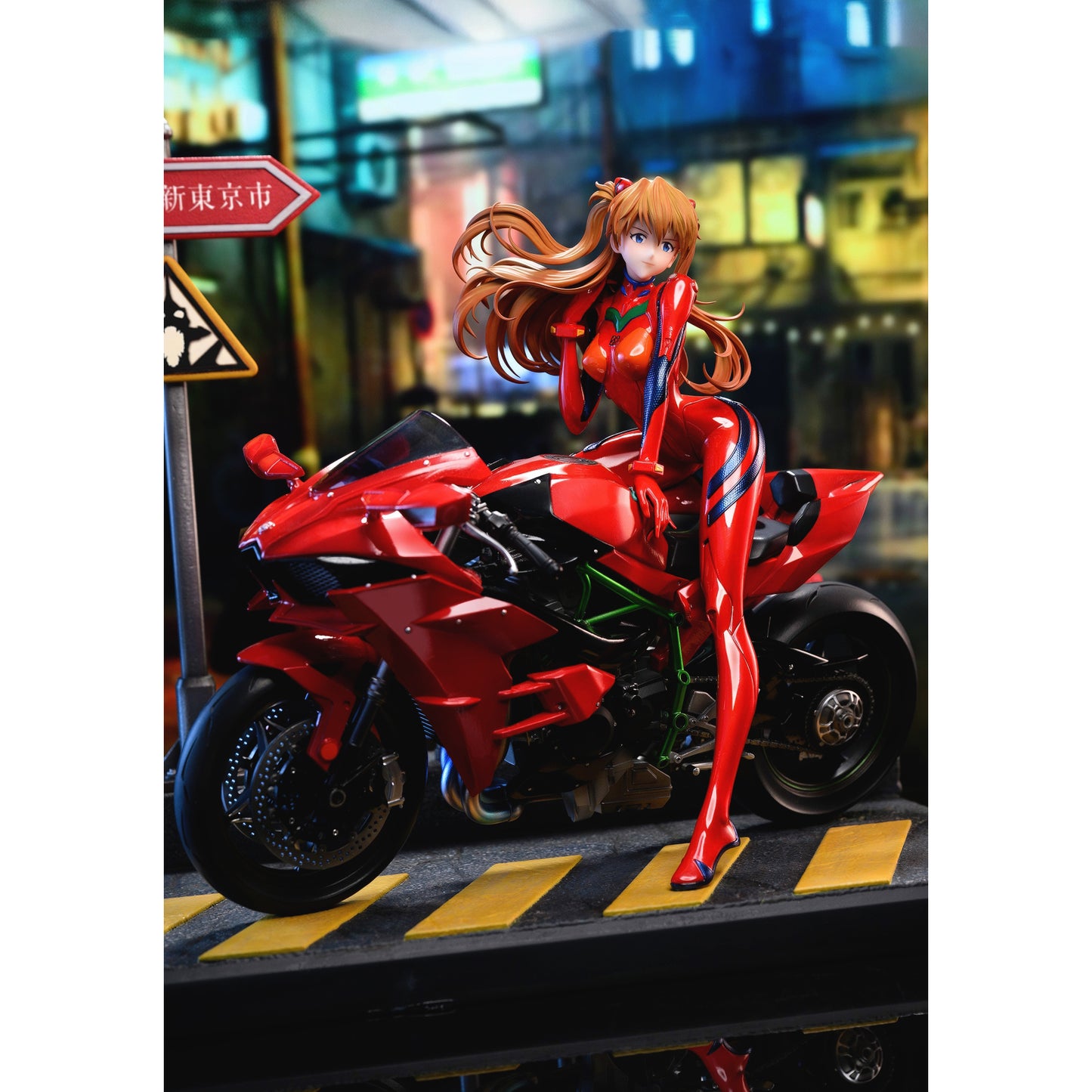 新世紀エヴァンゲリオン 式波・アスカ・ラングレー カワサキ・ニンジャH2 Ver. 1/6スケール 塗装済み完成品フィギュア
