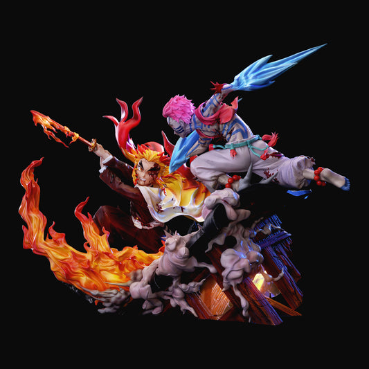 鬼滅の刃 炎柱 煉獄 杏寿郎 上弦の参 猗窩座 1/6スケール 塗装済み完成品フィギュア