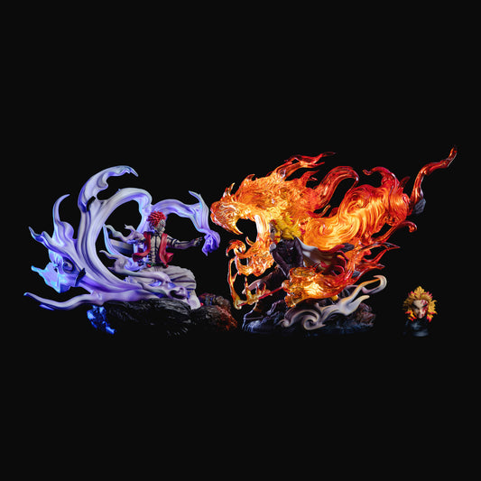 鬼滅の刃 炎柱 煉獄 杏寿郎 上弦の参 猗窩座 1/6スケール 塗装済み完成品フィギュア