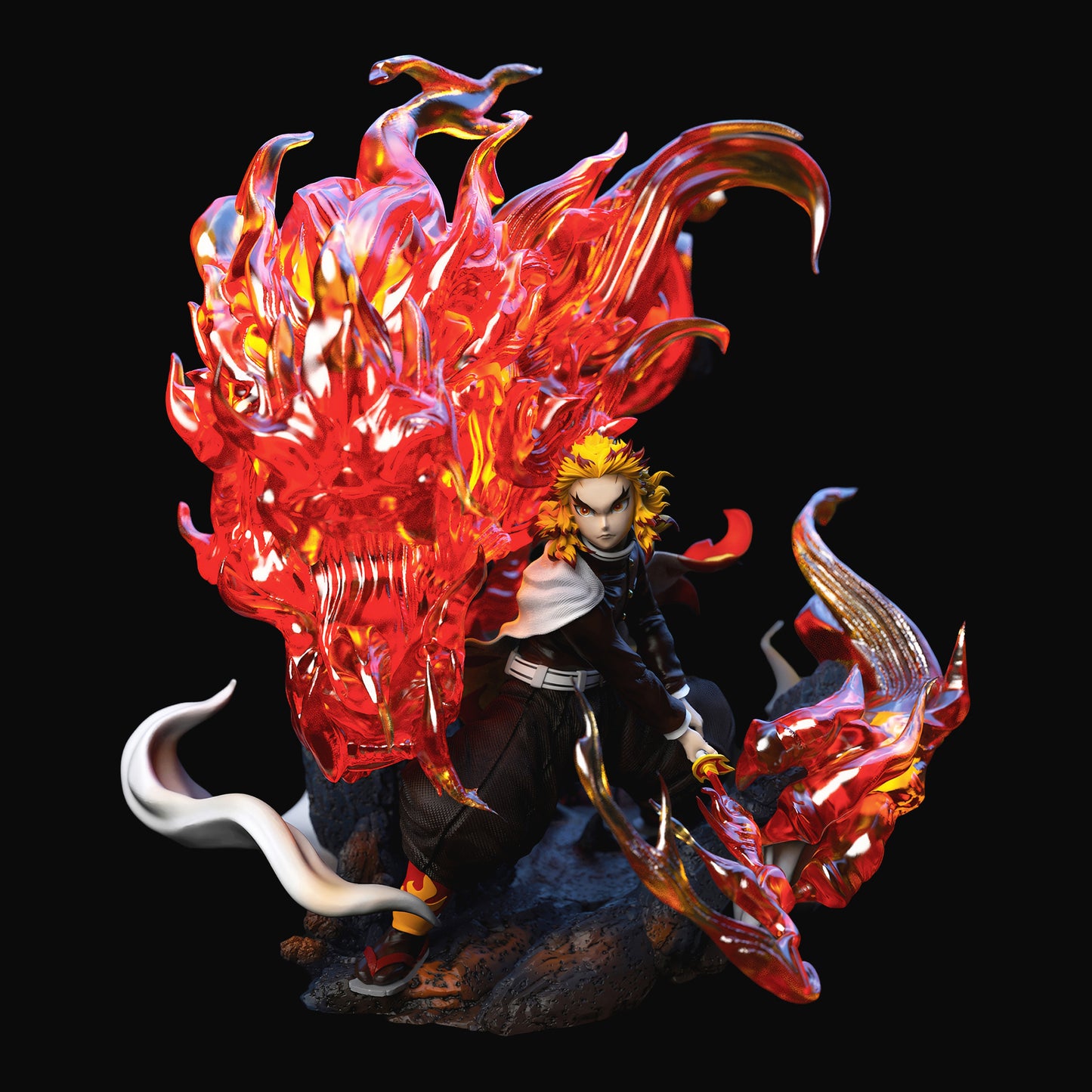 鬼滅の刃 炎柱 煉獄 杏寿郎 上弦の参 猗窩座 1/6スケール 塗装済み完成品フィギュア