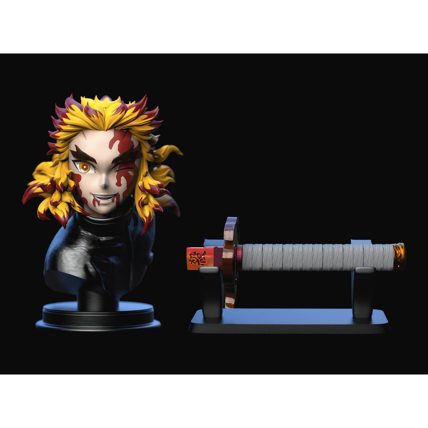 鬼滅の刃 炎柱 煉獄 杏寿郎 上弦の参 猗窩座 1/6スケール 塗装済み完成品フィギュア
